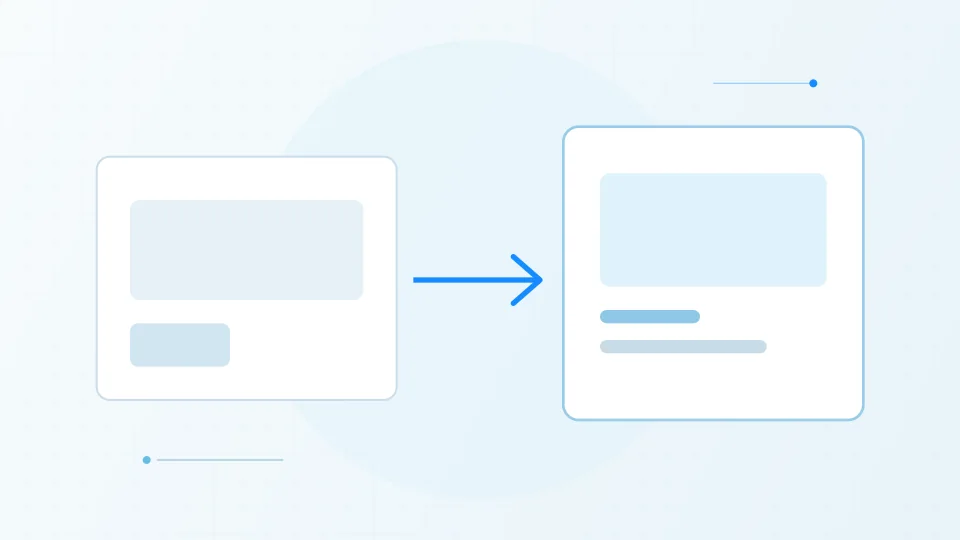 Original illustration of an existing website structure evolving into a clearer responsive page plan.